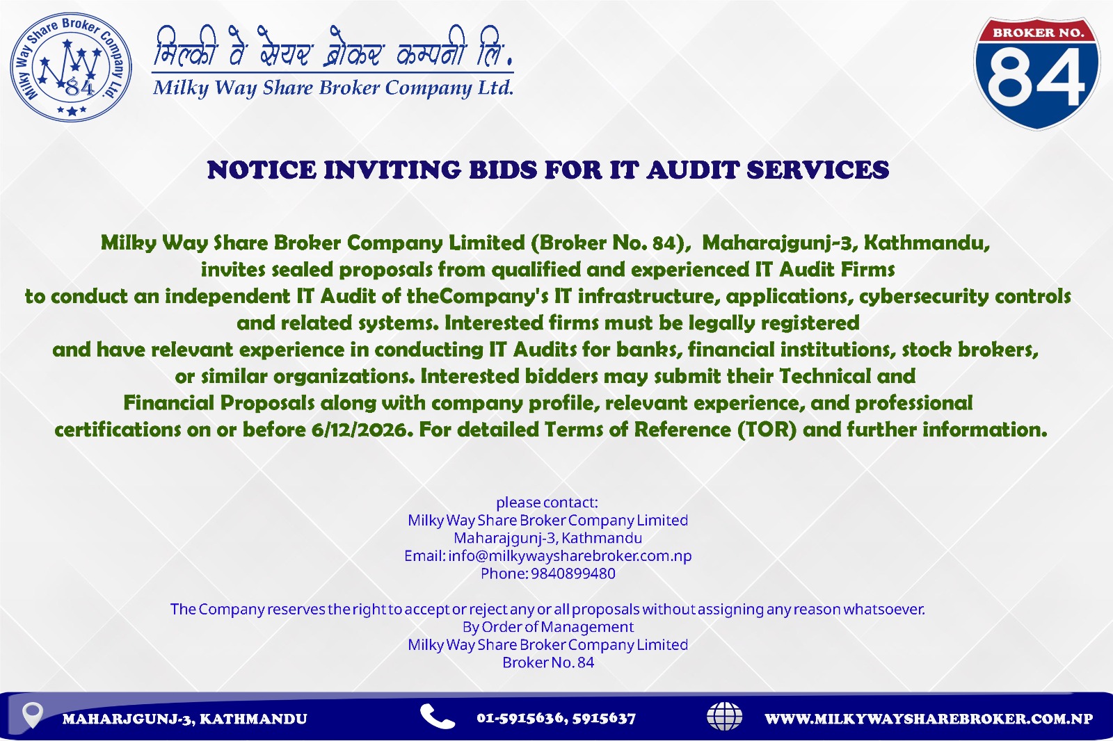 Bid Notice